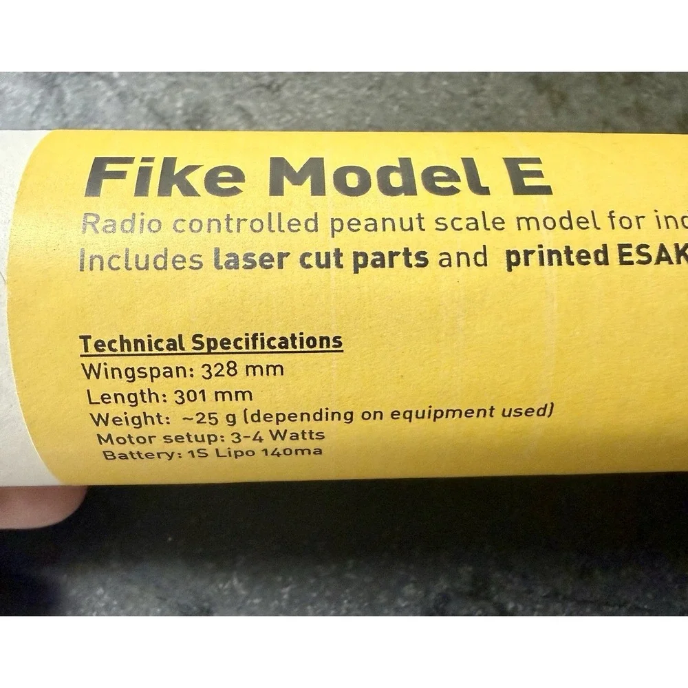 Fike Model E Peanut Scale RC Balsa Airplane Kit Laser Cut Parts Unbuilt
